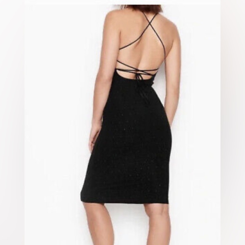 Victoria's Secret Black Backless Halter Soft Bodycon Dress